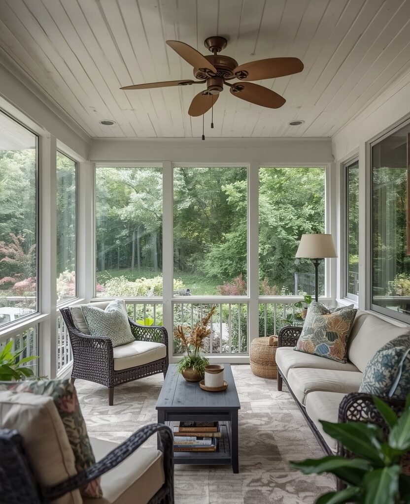 24 Enclosed Sun Porch Ideas for Year-Round Comfort